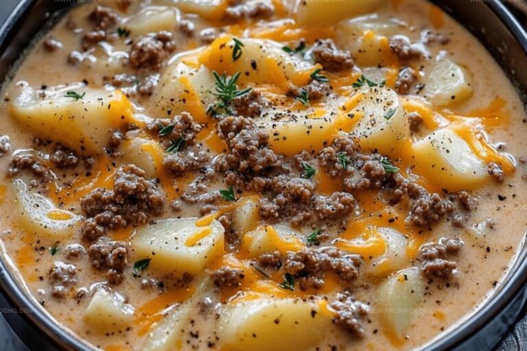 Crockpot Creamy Potato & Hamburger Soup Recipe