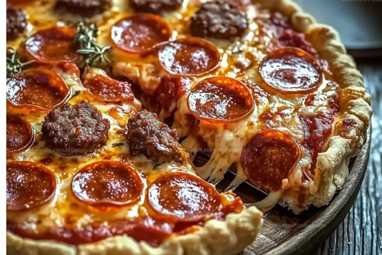 Deep Hamburger Sausage and Pepperoni Pie Recipe