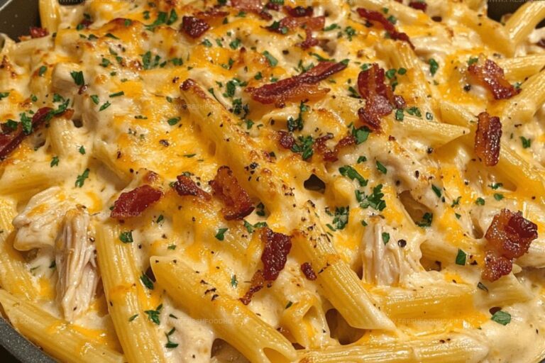 Loaded Bacon Cheeseburger Alfredo Pasta Recipe