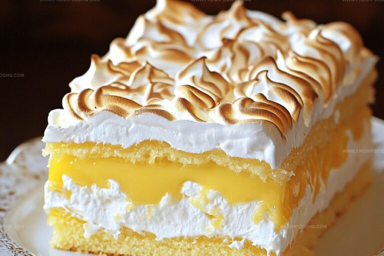 Lemon Cake with Fluffy Meringue Layers Recipe