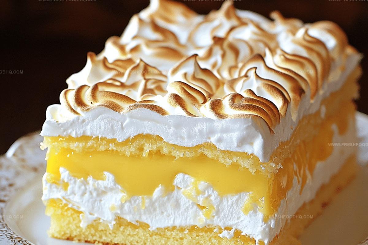 Lemon Cake with Fluffy Meringue Layers Recipe