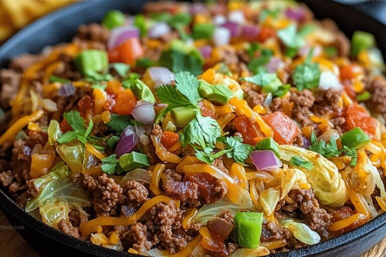 Ground Beef Taco Cabbage Skillet Recipe