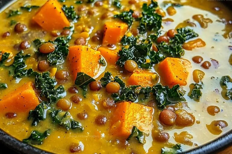Vegan Ginger Sweet Potato & Coconut Milk Stew With Lentils And Kale Recipe