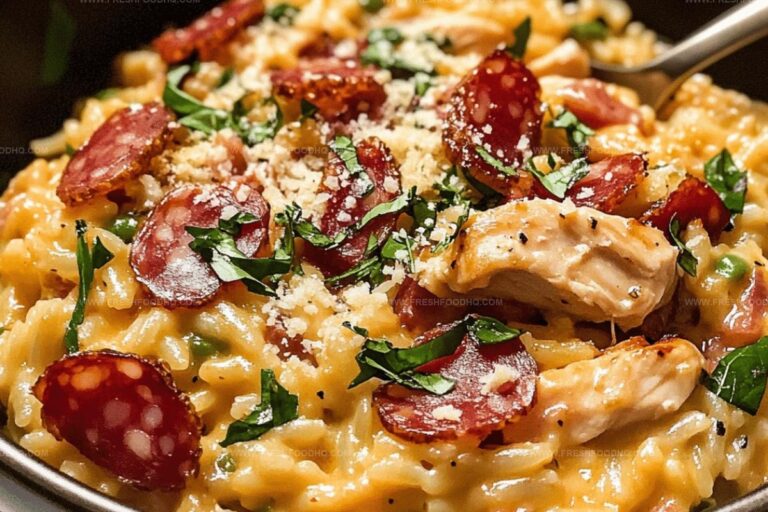 One Pot Chicken Risoni with Crispy Salami Recipe