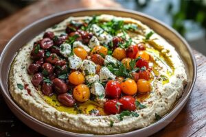 Greek Style Loaded Hummus Recipe