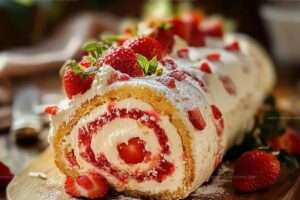 Strawberry Birthday Cake Roll Recipe