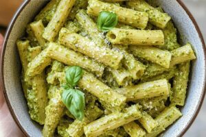 High-Protein Green Pesto Pasta Recipe