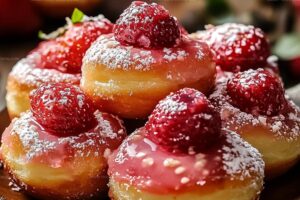 Strawberry Cheesecake Stuffed Donut Holes Recipe