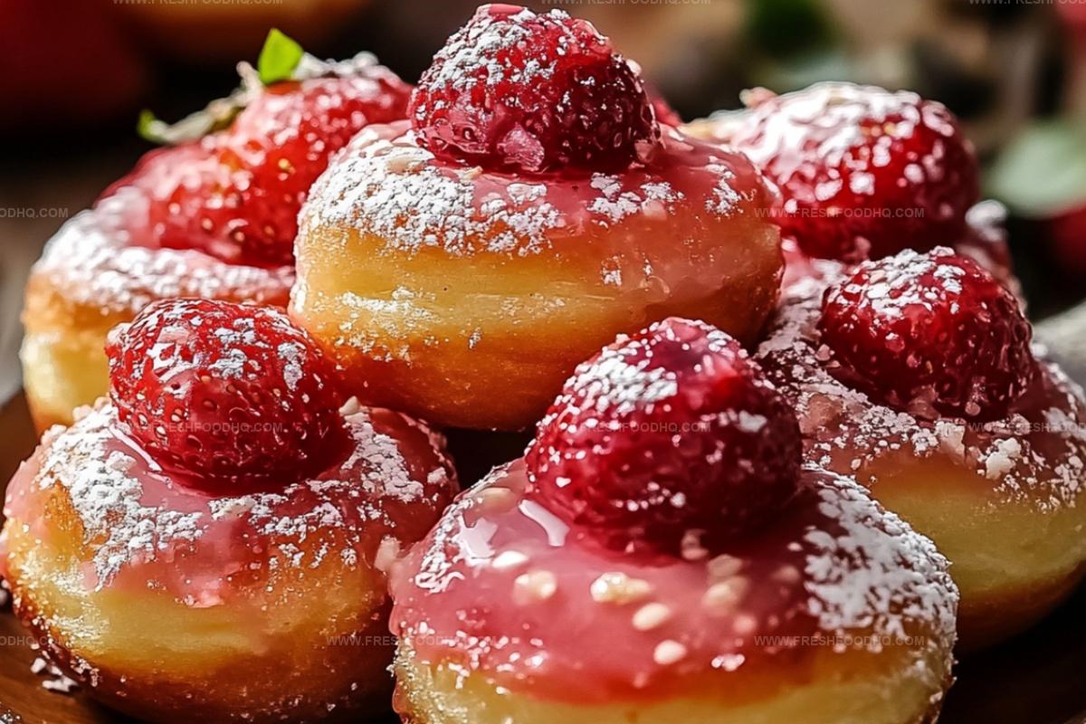Strawberry Cheesecake Stuffed Donut Holes Recipe