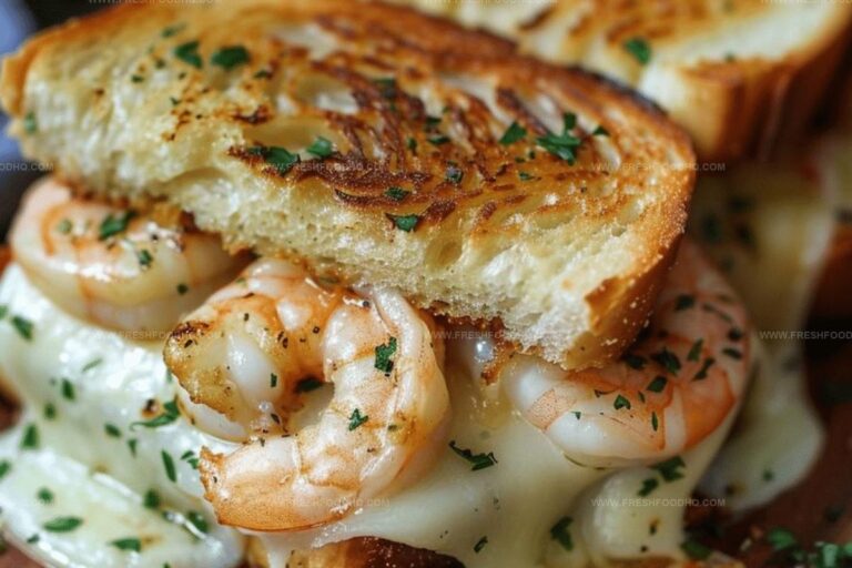Cheesy Garlic Bread Shrimp Grilled Cheese with Monterey Jack Recipe
