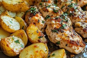 Garlic Parmesan Chicken and Potatoes (One-Pan Dinner) Recipe