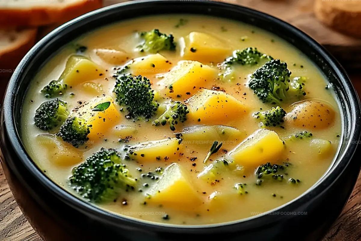 Crock Pot Potato Broccoli Cheddar Soup Recipe