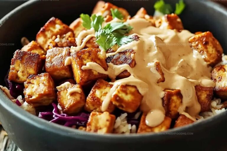Crispy Baked Peanut Tofu Bowls Recipe