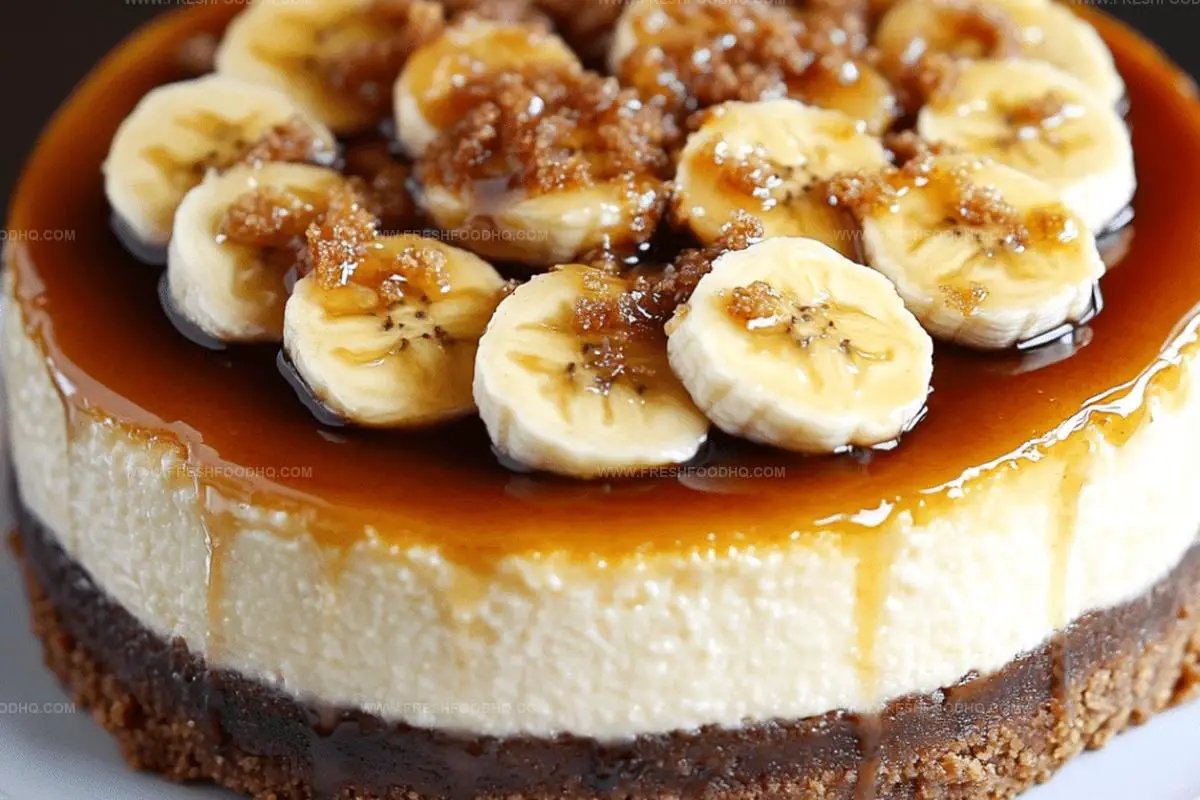 Bananas Foster Cheesecake with Caramelized Bananas Recipe