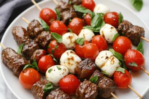 Keto Beef Caprese Skewers Recipe