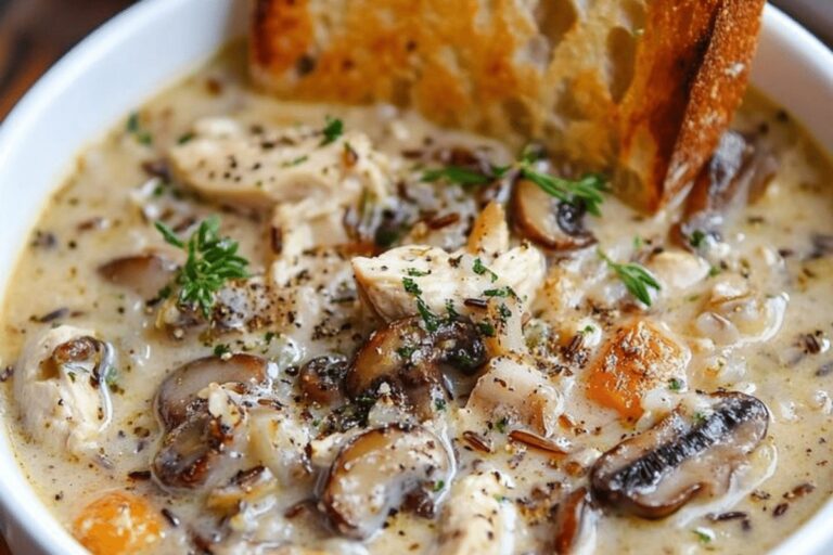 Creamy Comfort Chicken Mushroom Wild Rice Soup Recipe