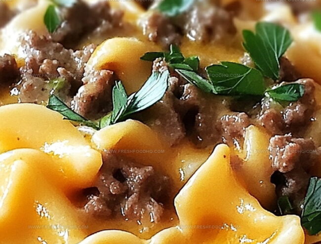 Slow Cooker Steps for Cheesy Beef Noodles