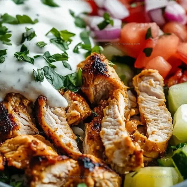 Mediterranean Chicken Gyro Bowls with Fresh Ingredients
