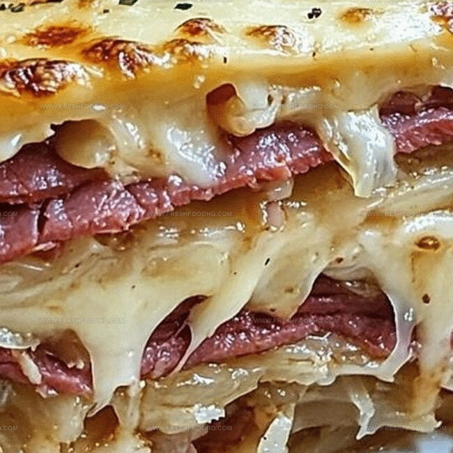 Reasons to Enjoy Savory Reuben Bake with Layers of Corned Beef, Sauerkraut, and Swiss Cheese