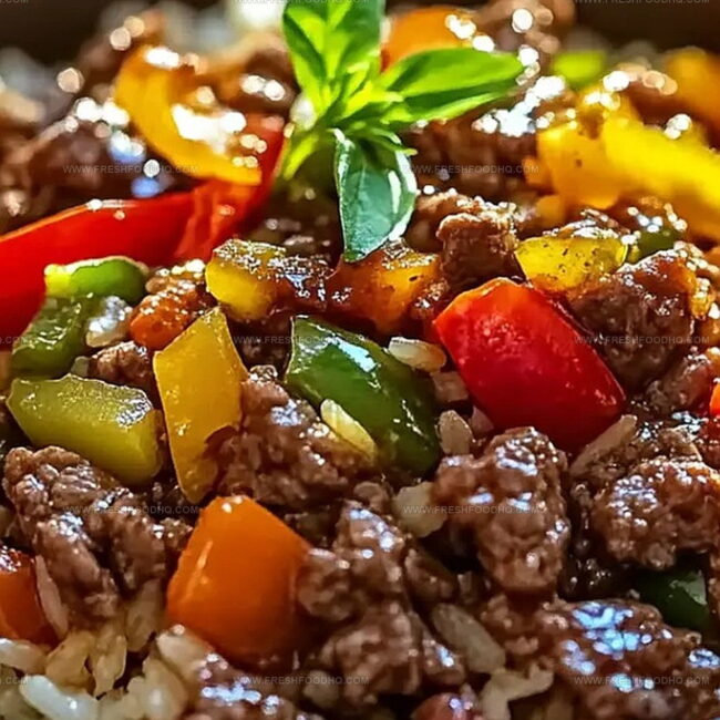 Beef and Pepper Rice Bowl Full of Bold Flavors
