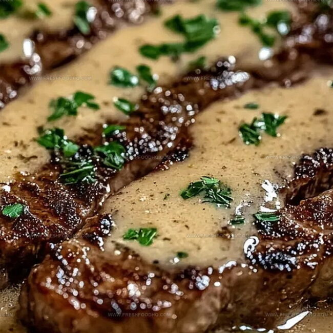Juicy Steak Smothered in Creamy Garlic Sauce
